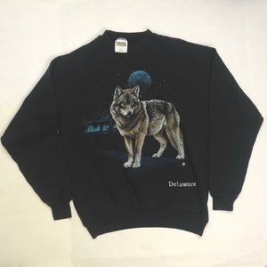 Vintage 90s wolf crew neck sweatshirt